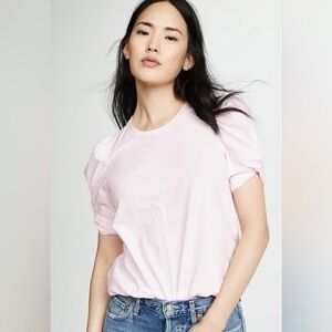 A.L.C.‎ Kati Ruched Puff Sleeve Tee Pale Pink Women’s X-Small